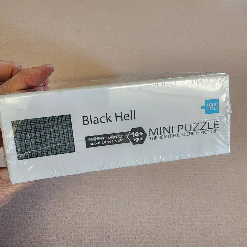 NEW Black H3LL mini puzzle 1000 piece all black ages 14+‎